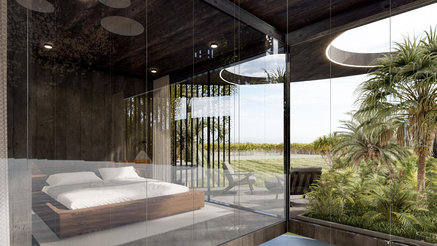 round concrete villas bali