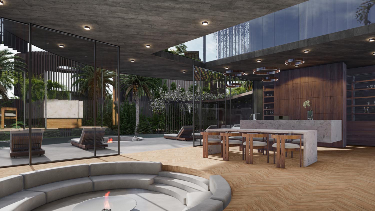 round concrete villas bali
